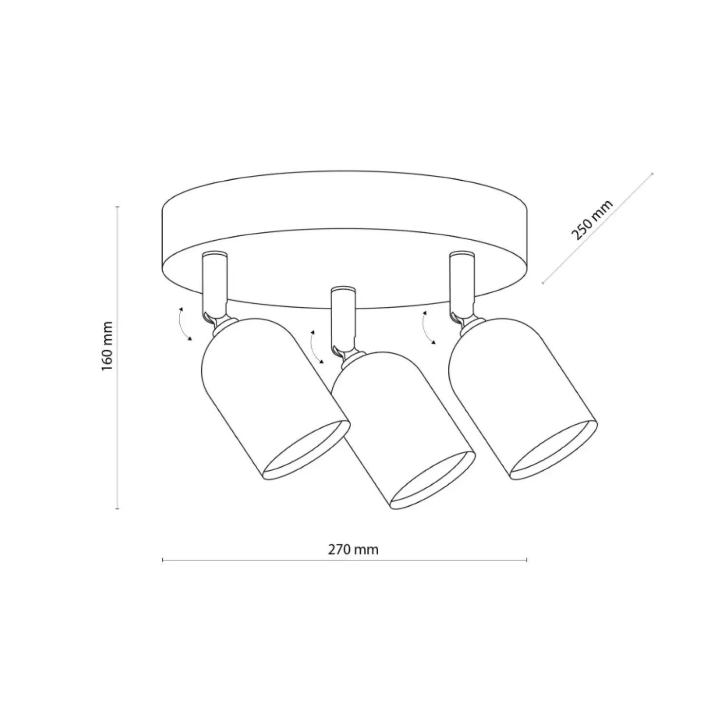 Minimalistyczna, okrągła, czarna lampa z reflektorami TK 4760 TOP*Sklep Kaja Shop