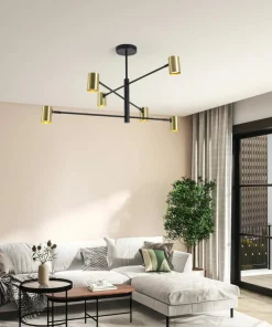 Best Sklep Kaja Minimalistyczna, regulowana lampa do salonu LP-731/6P GD z serii SNOW