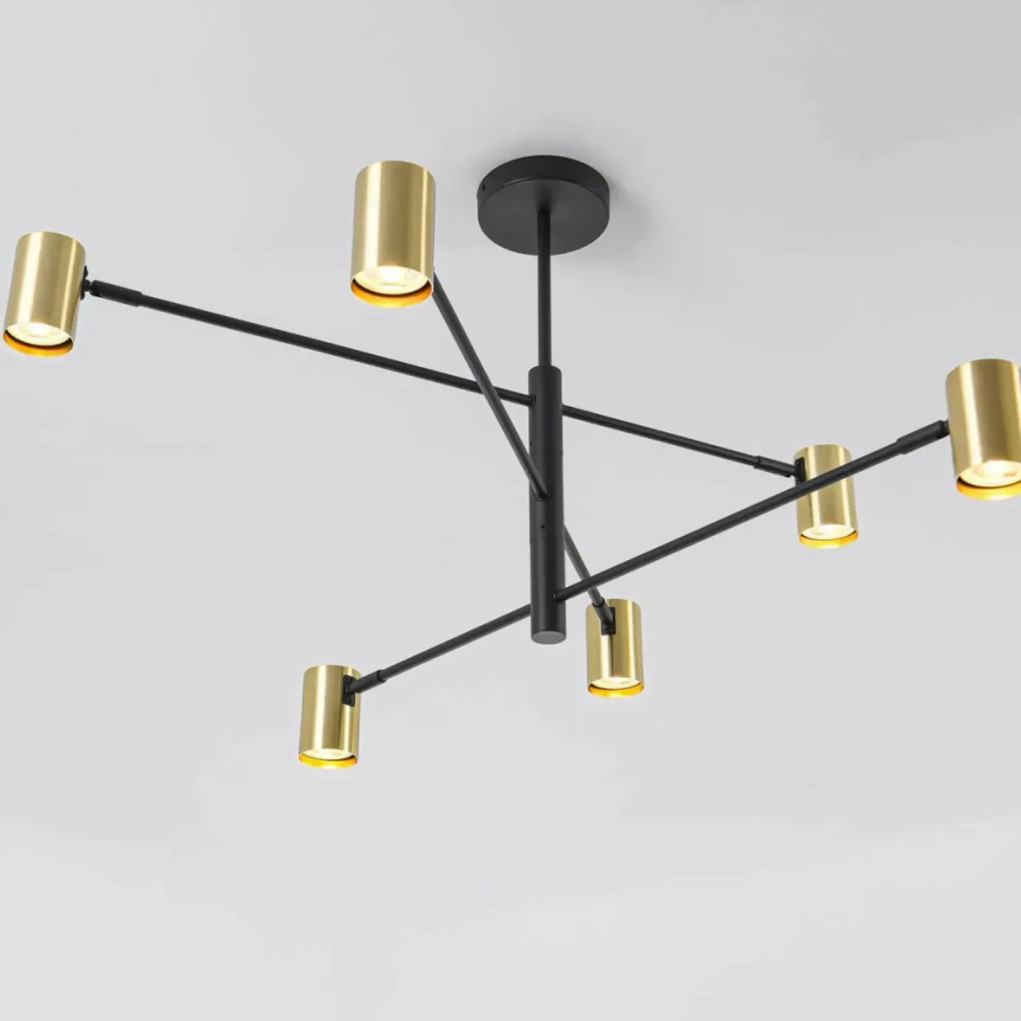 Best Sklep Kaja Minimalistyczna, regulowana lampa do salonu LP-731/6P GD z serii SNOW