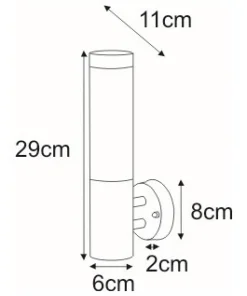 Minimalistyczny kinkiet elewacyjny tuba K-LP231A ANICA | Kaja*Sklep Kaja Hot