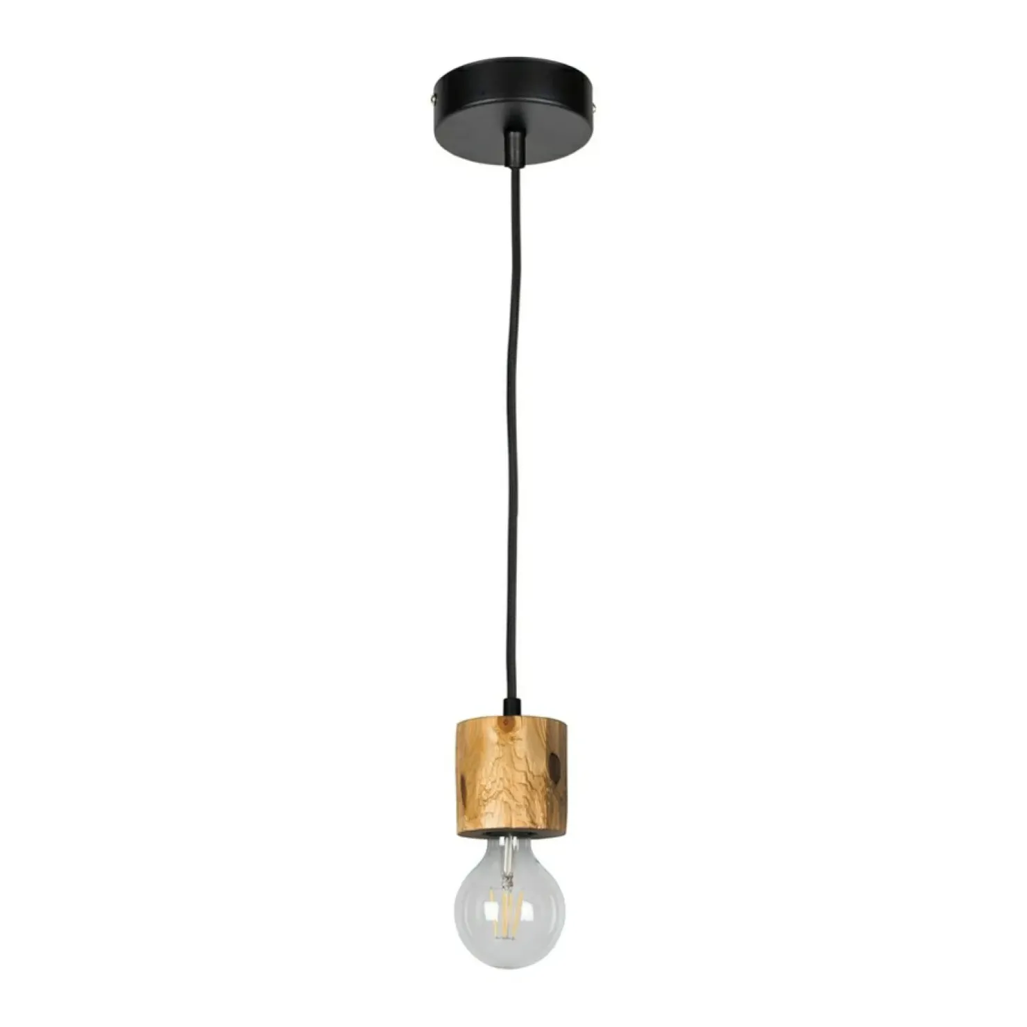 Best Sklep Kaja Minimalistyczny zwis z drewnem, bez klosza 71689104 PINO | Kaja