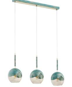 Outlet Sklep Kaja Miętowa lampa wisząca na listwie, na 3 żarówki AL 62408 z serii PRADA