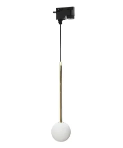 Mleczna kula na zwisie, lampa do szyny ZM 9060BK SZ.JEDNOOBWODOWA*Sklep Kaja Clearance