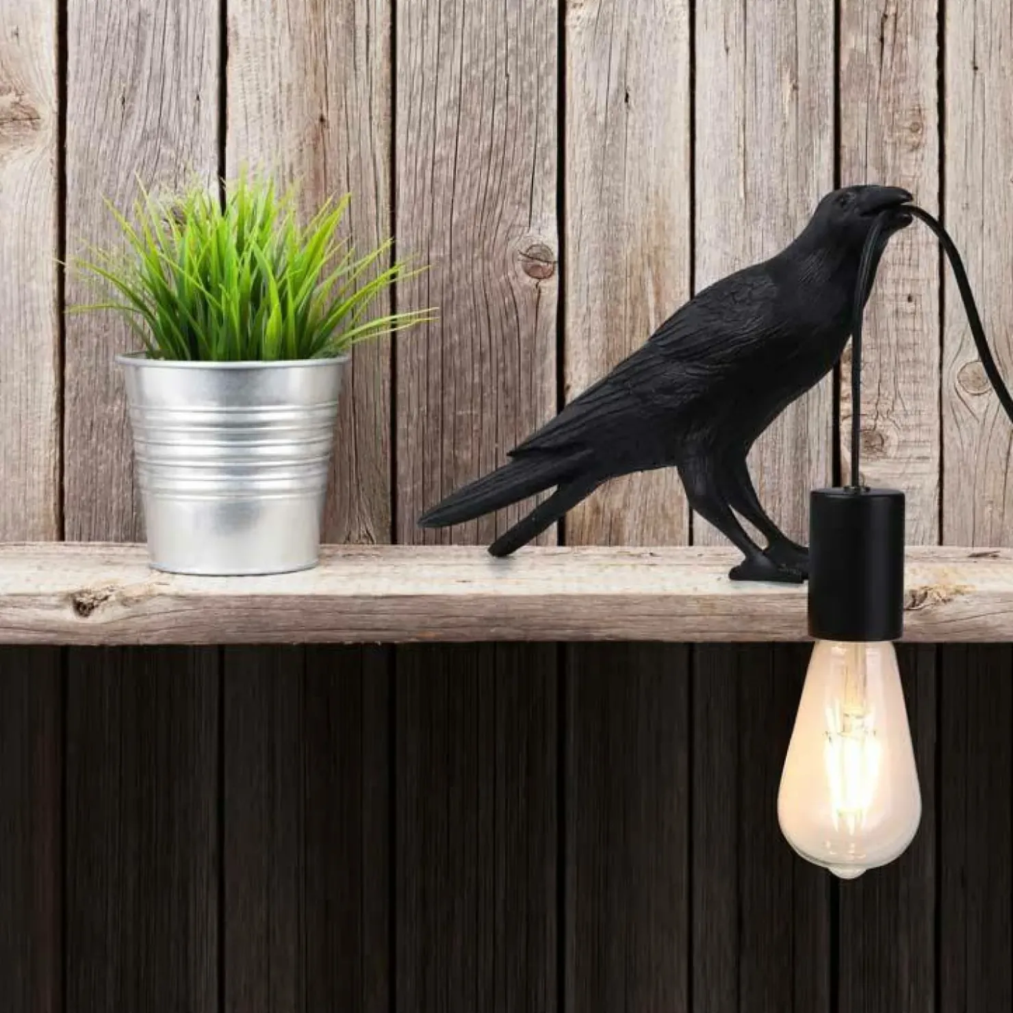 Modernistyczna lampka nocna ptak ABR-KARD-K RAVEN | Kaja Oświetlenie*Sklep Kaja New
