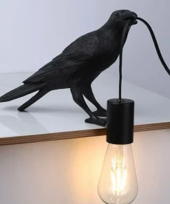 Modernistyczna lampka nocna ptak ABR-KARD-K RAVEN | Kaja Oświetlenie*Sklep Kaja New