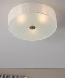 Modernistyczny plafon z szarą oprawą i tkaniną 104883 | Kaja*Sklep Kaja Shop