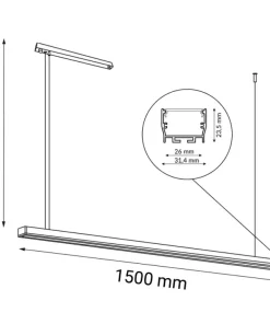 Flash Sale Sklep Kaja Modna lampa nad wyspę kuchenną 150cm 3000K ANT 1852 HIATE | Kaja