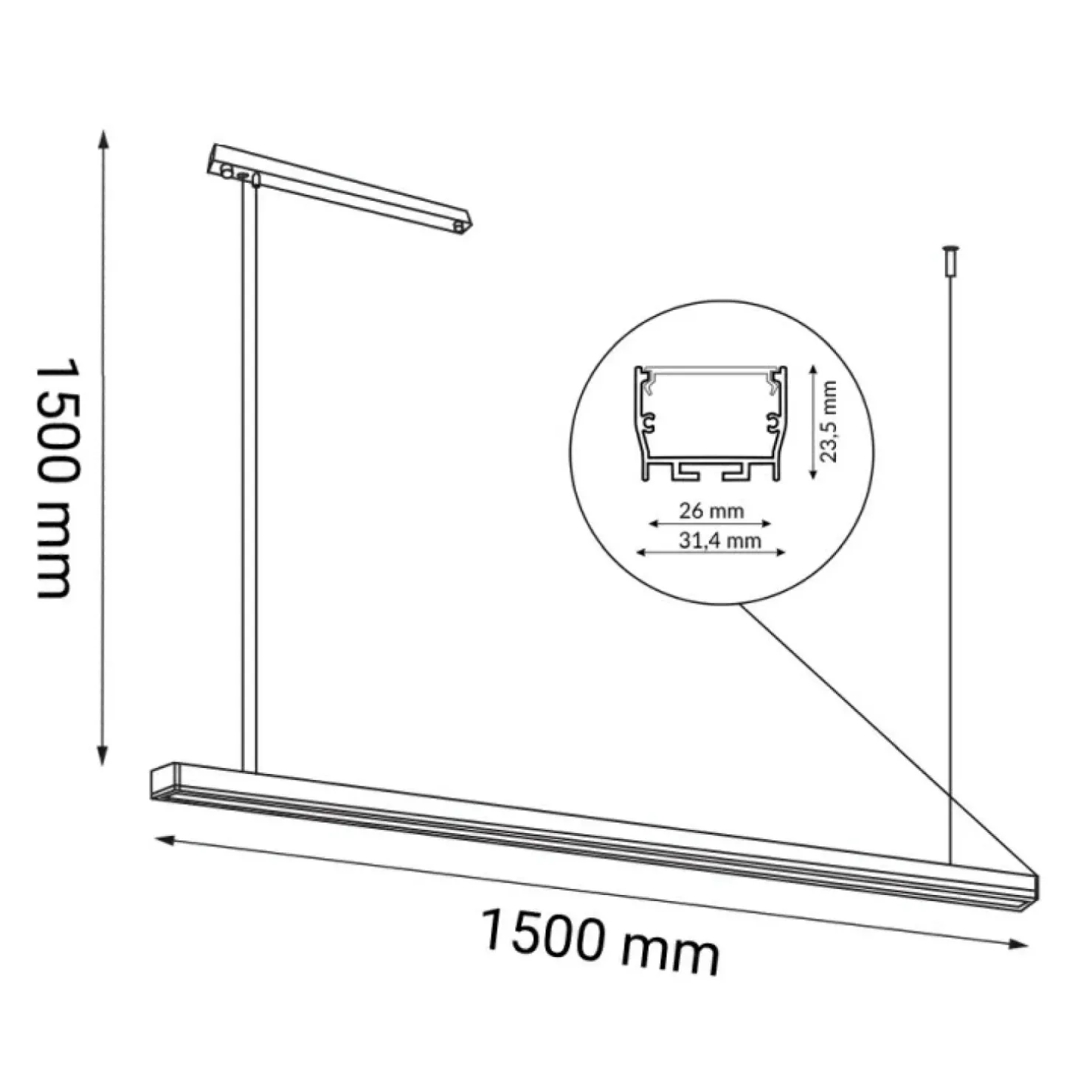 Flash Sale Sklep Kaja Modna lampa nad wyspę kuchenną 150cm 3000K ANT 1852 HIATE | Kaja