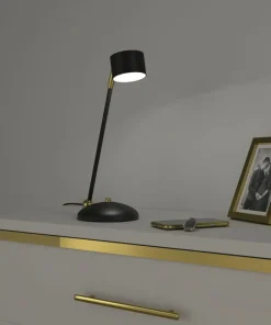 Niebanalna lampa biurkowa, czarno-złota MLP7764 z serii ARENA | Kaja Oświetlenie*Sklep Kaja Outlet