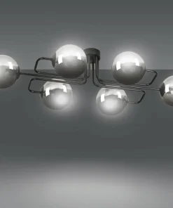 Best Sklep Kaja Niebanalna lampa sufitowa grafitowe klosze 832/6A | Kaja Oświetlenie