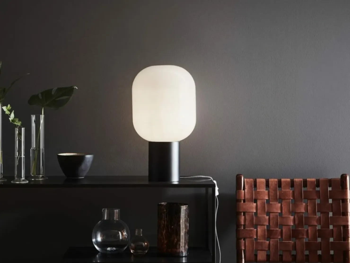 Niebanalna lampka nocna z białym kloszem 107482 | Kaja Oświetlenie*Sklep Kaja Store