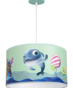 Niebieska lampa wisząca, rysunek rybki MLP6802 z serii DELFINKA FINKA | Kaja Ośw*Sklep Kaja Flash Sale