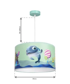 Niebieska lampa wisząca, rysunek rybki MLP6802 z serii DELFINKA FINKA | Kaja Ośw*Sklep Kaja Flash Sale