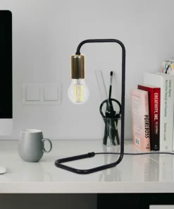 Niecodzienna lampa stołowa z odsłoniętą żarówką K-4944 | Kaja*Sklep Kaja Discount