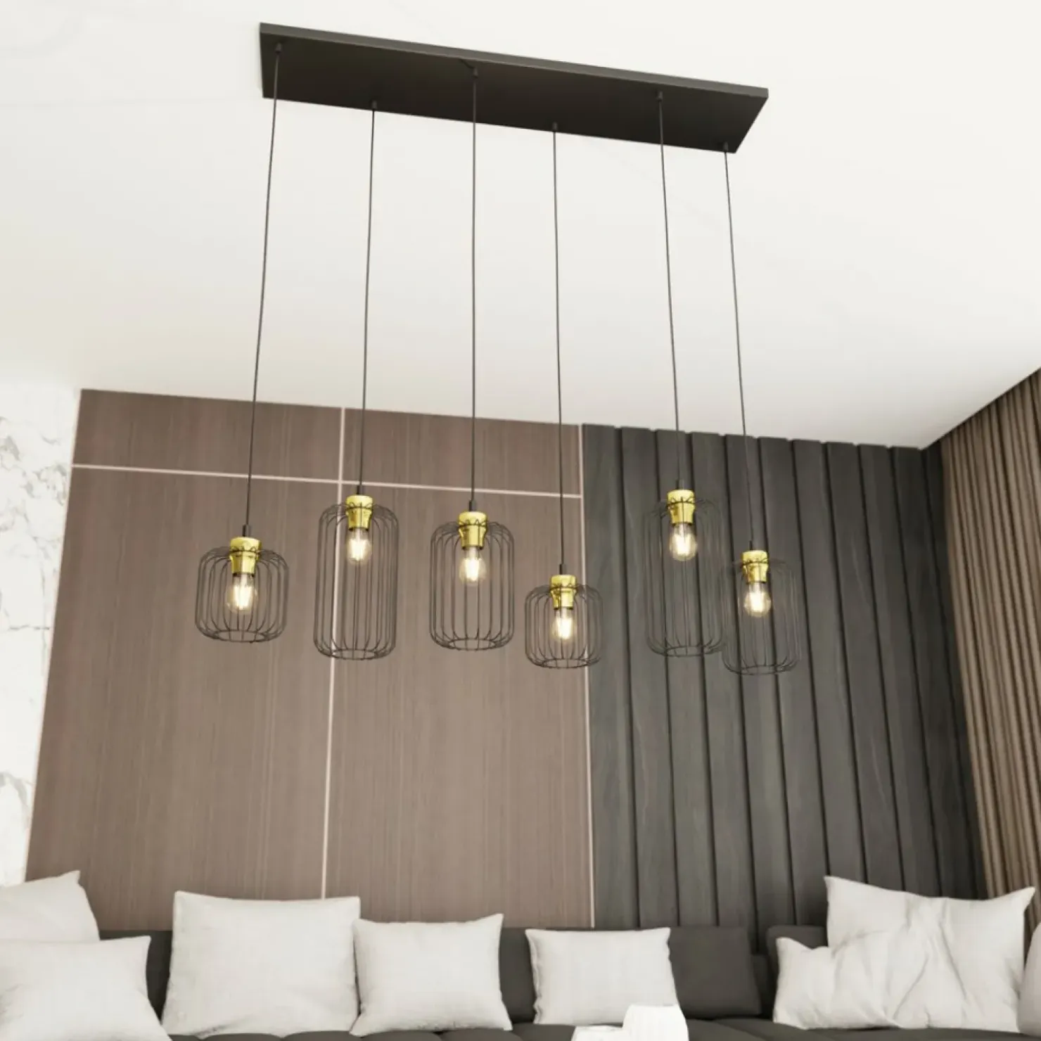 Fashion Sklep Kaja Niecodzienna lampa wisząca, na 6 żarówek 1364/6 z serii VANDER