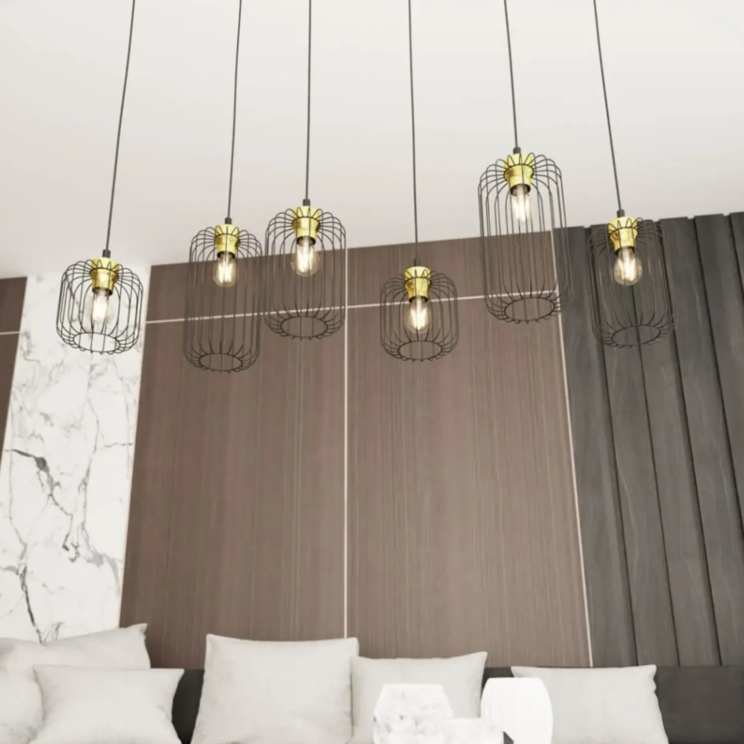 Fashion Sklep Kaja Niecodzienna lampa wisząca, na 6 żarówek 1364/6 z serii VANDER