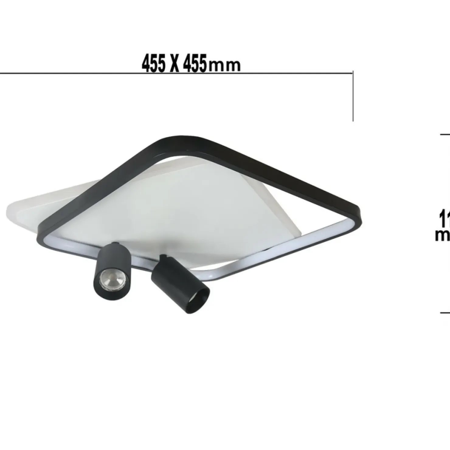 Niespotykany plafon LED z tubami LP-0612/2C SQUARE BK PARMA | Kaja*Sklep Kaja Online