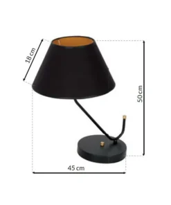 Nietuzinkowa lampa stołowa z czarnym abażurem MLP4914 z serii VICTORIA | Kaja Oś*Sklep Kaja Outlet