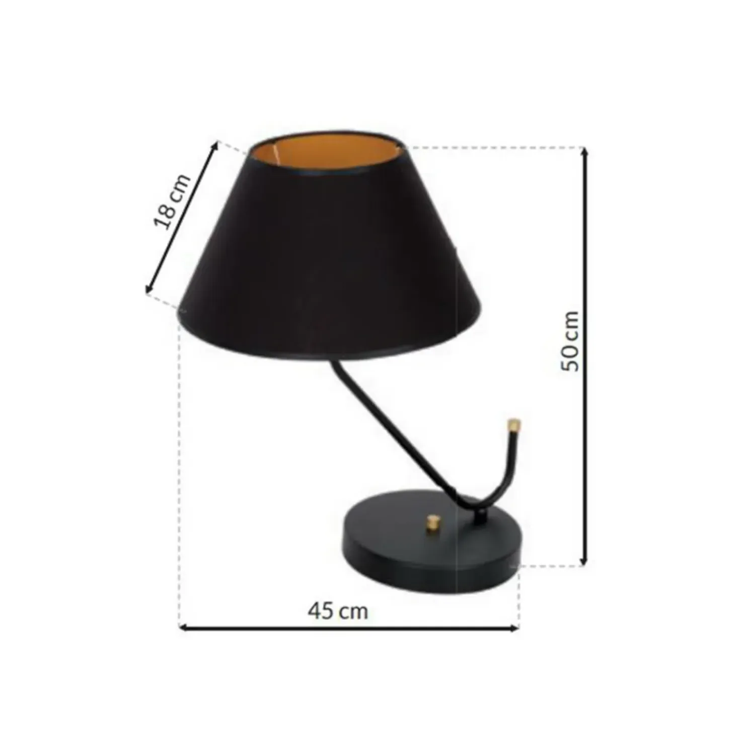Nietuzinkowa lampa stołowa z czarnym abażurem MLP4914 z serii VICTORIA | Kaja Oś*Sklep Kaja Outlet