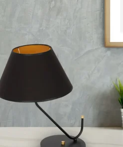 Nietuzinkowa lampa stołowa z czarnym abażurem MLP4914 z serii VICTORIA | Kaja Oś*Sklep Kaja Outlet