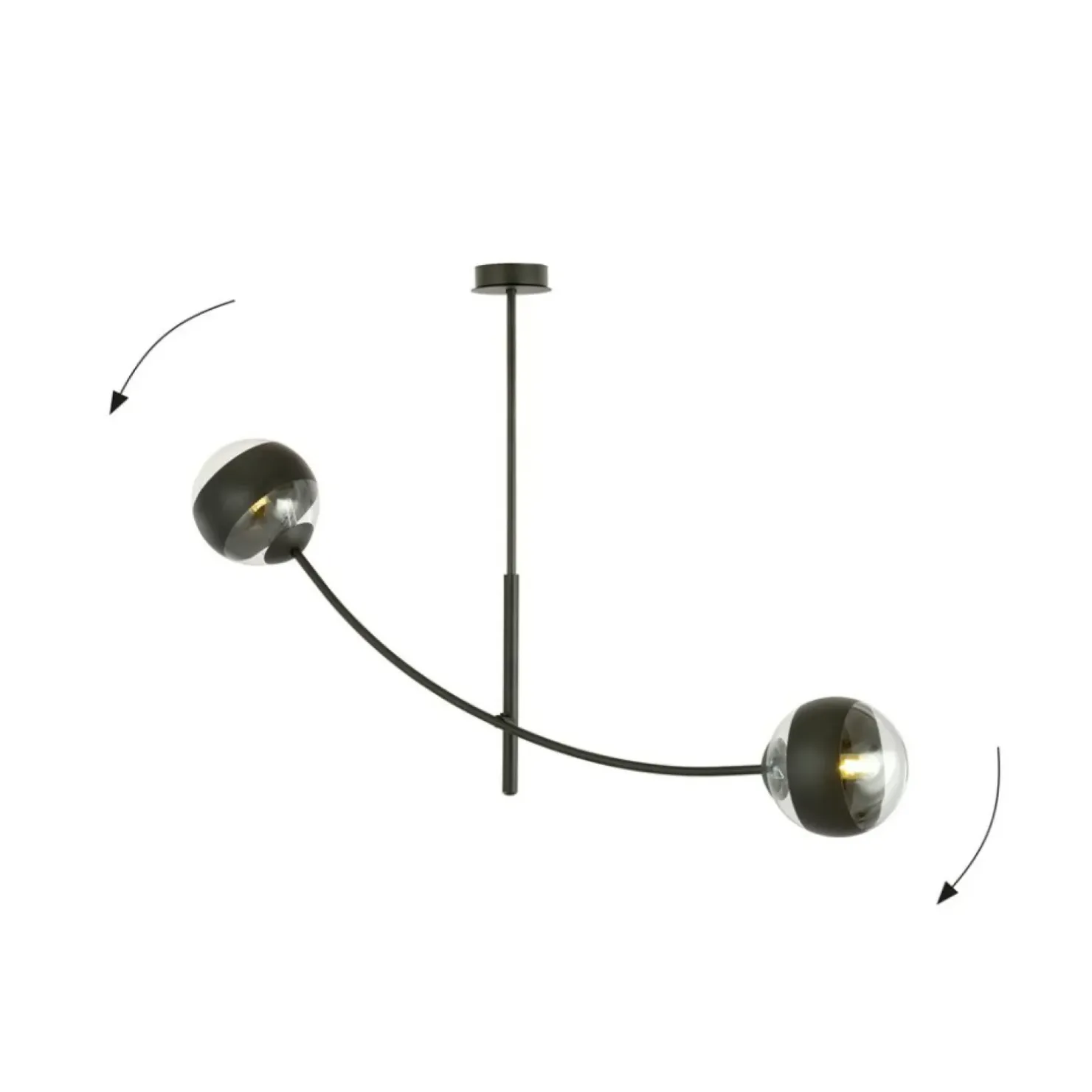 Best Sale Sklep Kaja Nietypowa lampa sufitowa z dwoma kloszami 1101/2 HUNTER | Kaja