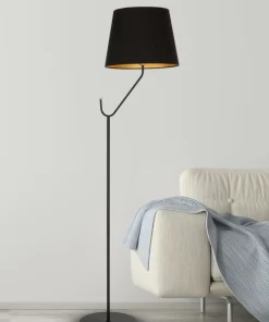 Niezwykła, czarna lampa podłogowa z abażurem MLP4915 z serii VICTORIA | Kaja Ośw*Sklep Kaja Sale