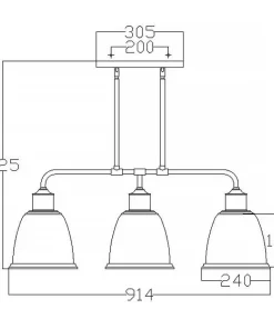 Niklowa lampa wisząca, trzy klosze FE-HOBSON-3P-SN z serii HOBSON*Sklep Kaja Flash Sale