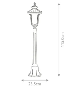 Niska lampa ogrodowa, wysokość 115cm CC4-S-BK z serii CHICAGO*Sklep Kaja Shop
