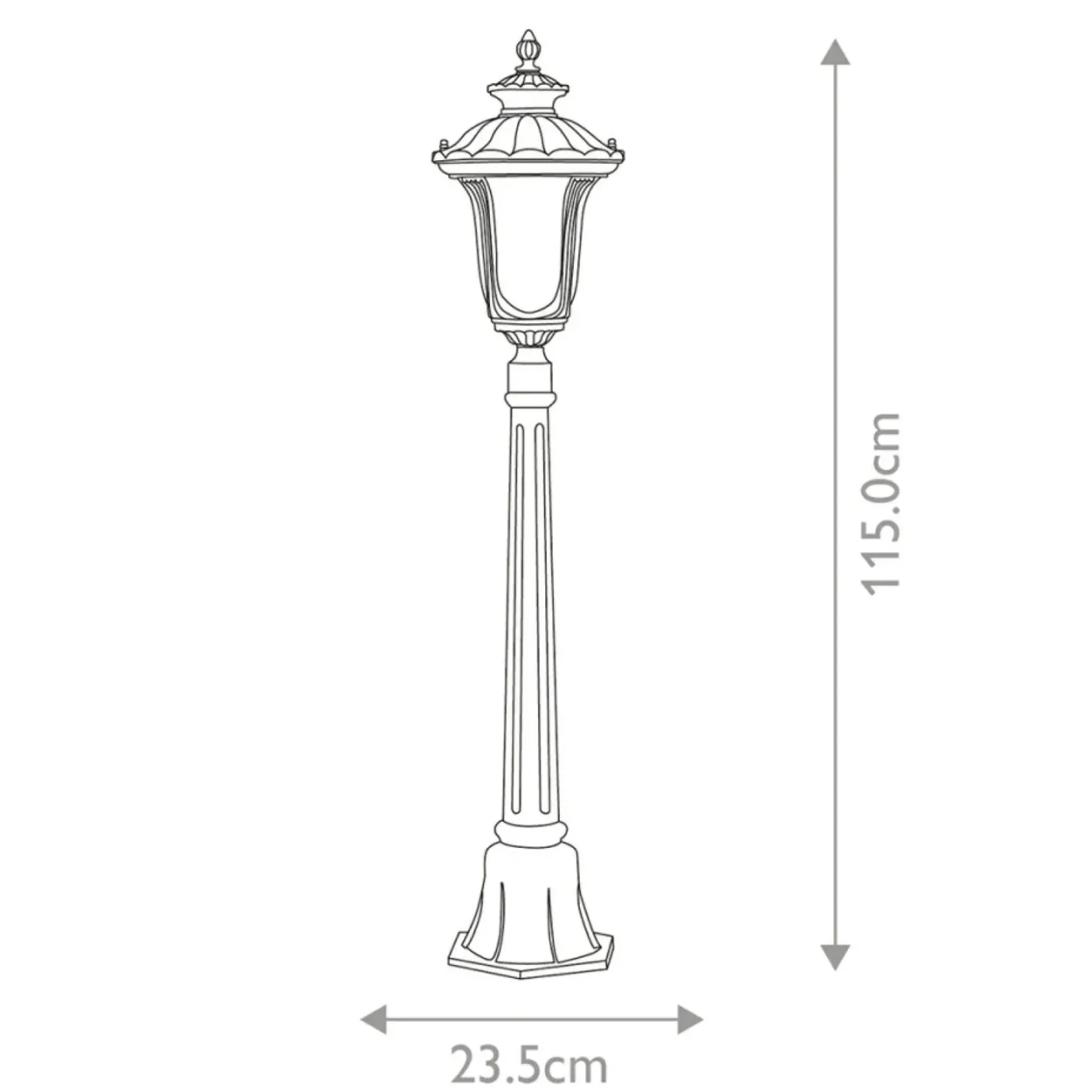Niska lampa ogrodowa, wysokość 115cm CC4-S-BK z serii CHICAGO*Sklep Kaja Shop