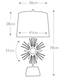 Nocna lampka stołowa z abażurem GN-SUN-KING-TL z serii SUN KING*Sklep Kaja Cheap