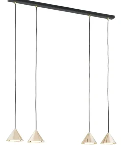 Store Sklep Kaja Nowoczesna, czarno złota lampa wisząca 1329/4 ELIT | Kaja Oświetlenie