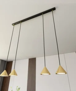Store Sklep Kaja Nowoczesna, czarno złota lampa wisząca 1329/4 ELIT | Kaja Oświetlenie