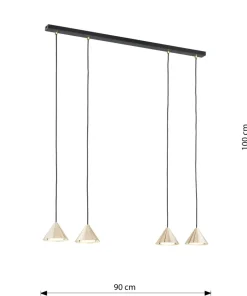 Store Sklep Kaja Nowoczesna, czarno złota lampa wisząca 1329/4 ELIT | Kaja Oświetlenie