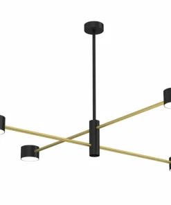Store Sklep Kaja Nowoczesna, czarno-złota lampa wisząca MLP8419 CROSS | Kaja