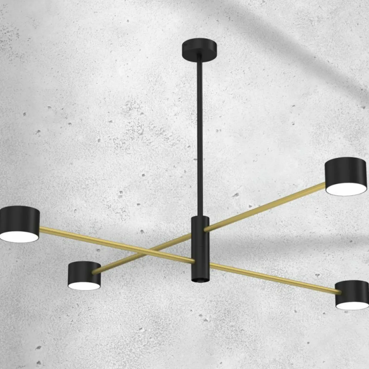 Store Sklep Kaja Nowoczesna, czarno-złota lampa wisząca MLP8419 CROSS | Kaja