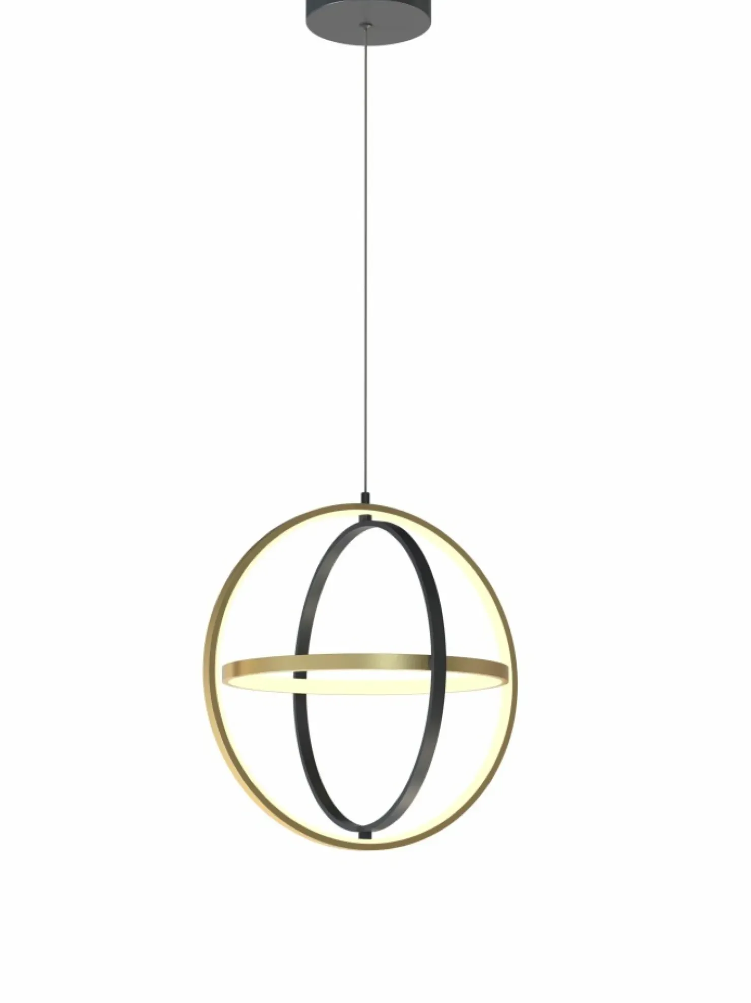 Fashion Sklep Kaja Nowoczesna, czarno-złota lampa wisząca LED WF 6048-0110 LORIA | Kaja