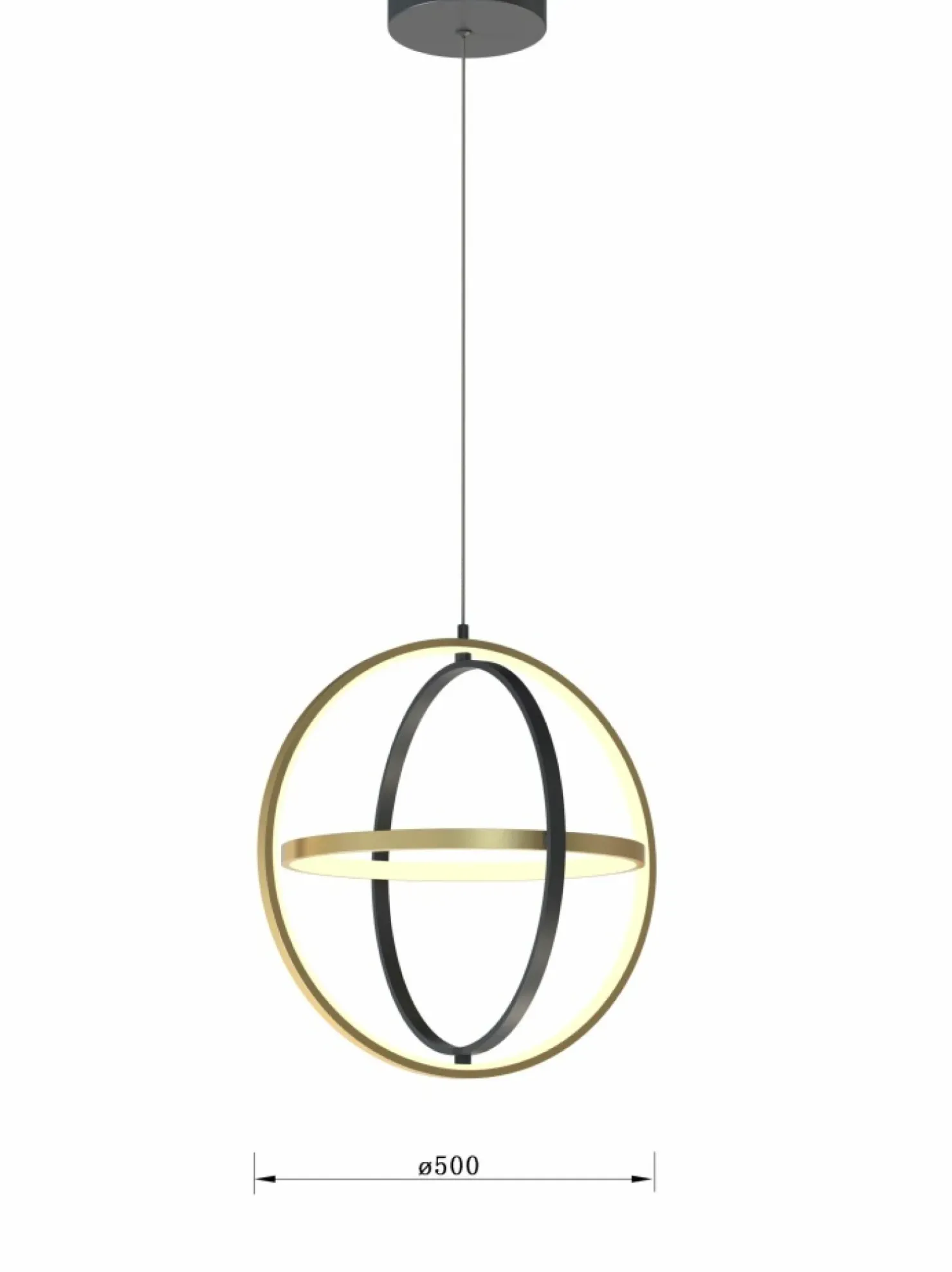 Fashion Sklep Kaja Nowoczesna, czarno-złota lampa wisząca LED WF 6048-0110 LORIA | Kaja