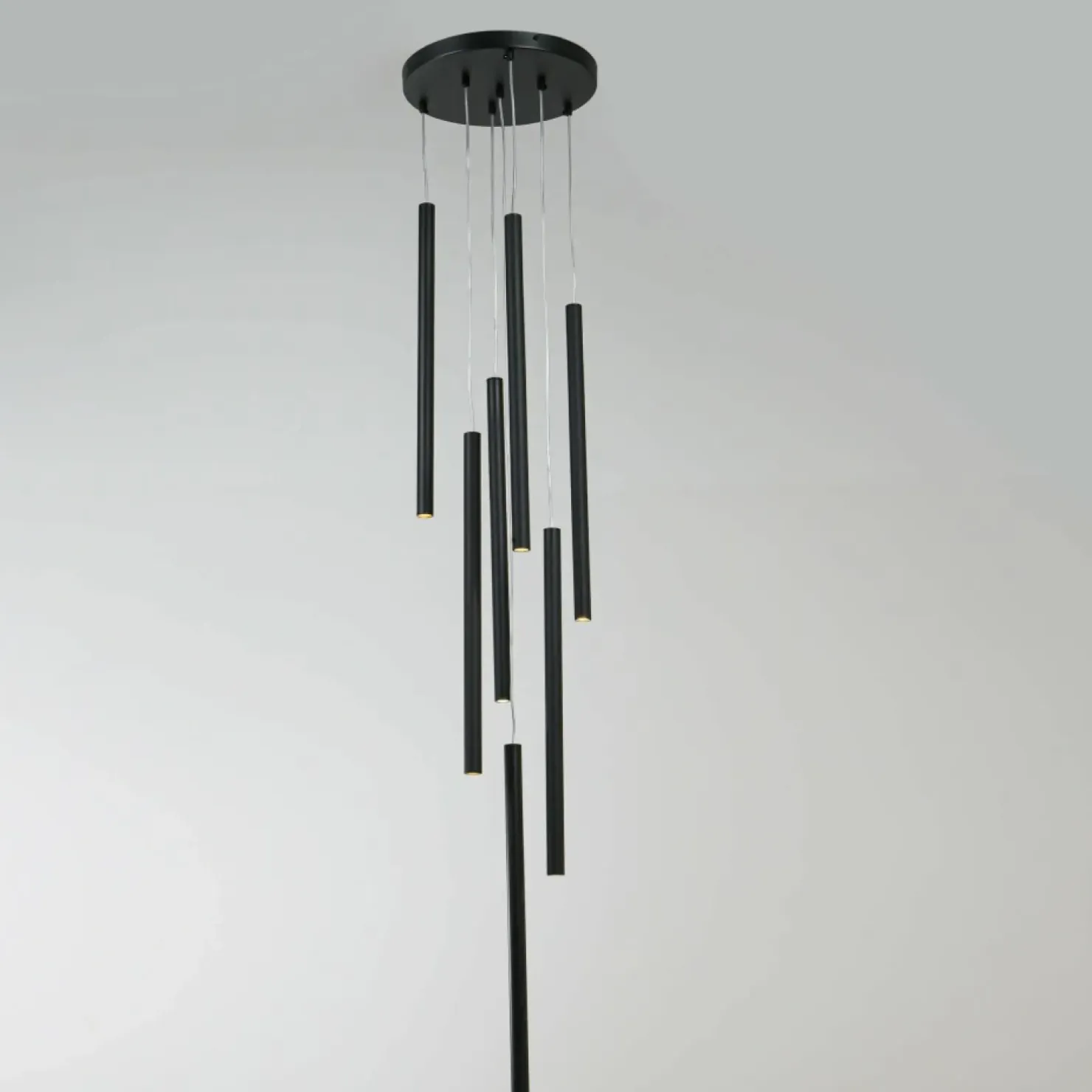 Discount Sklep Kaja Nowoczesna lampa do stylowego salonu LP-894/7P BK z serii LUNGO | Kaja