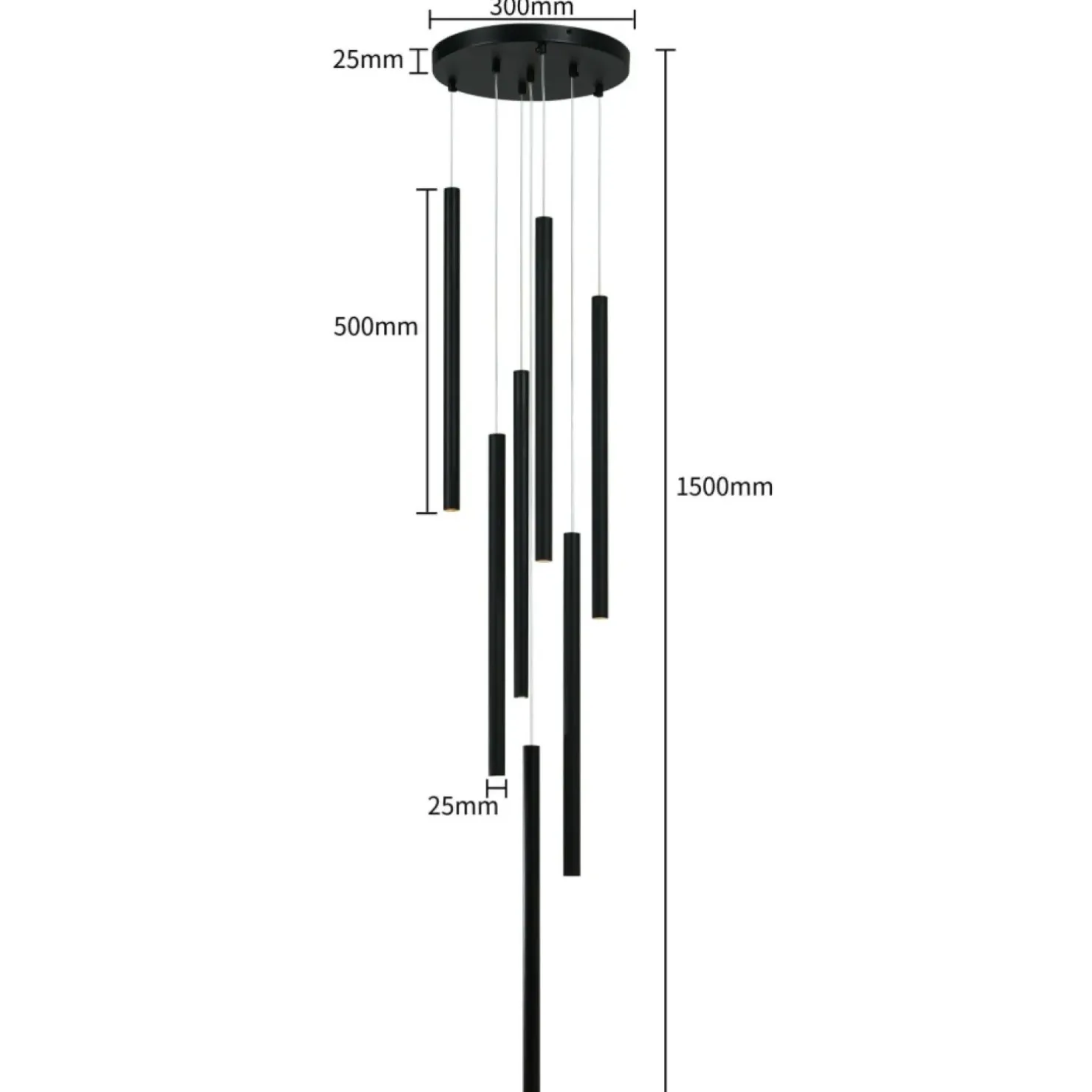 Discount Sklep Kaja Nowoczesna lampa do stylowego salonu LP-894/7P BK z serii LUNGO | Kaja