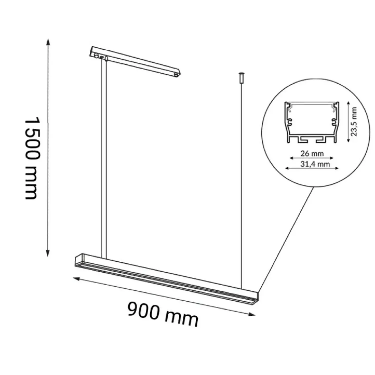 Nowoczesna lampa pozioma listwa 90cm 3000K ANT 1845 HIATE | Kaja*Sklep Kaja Cheap