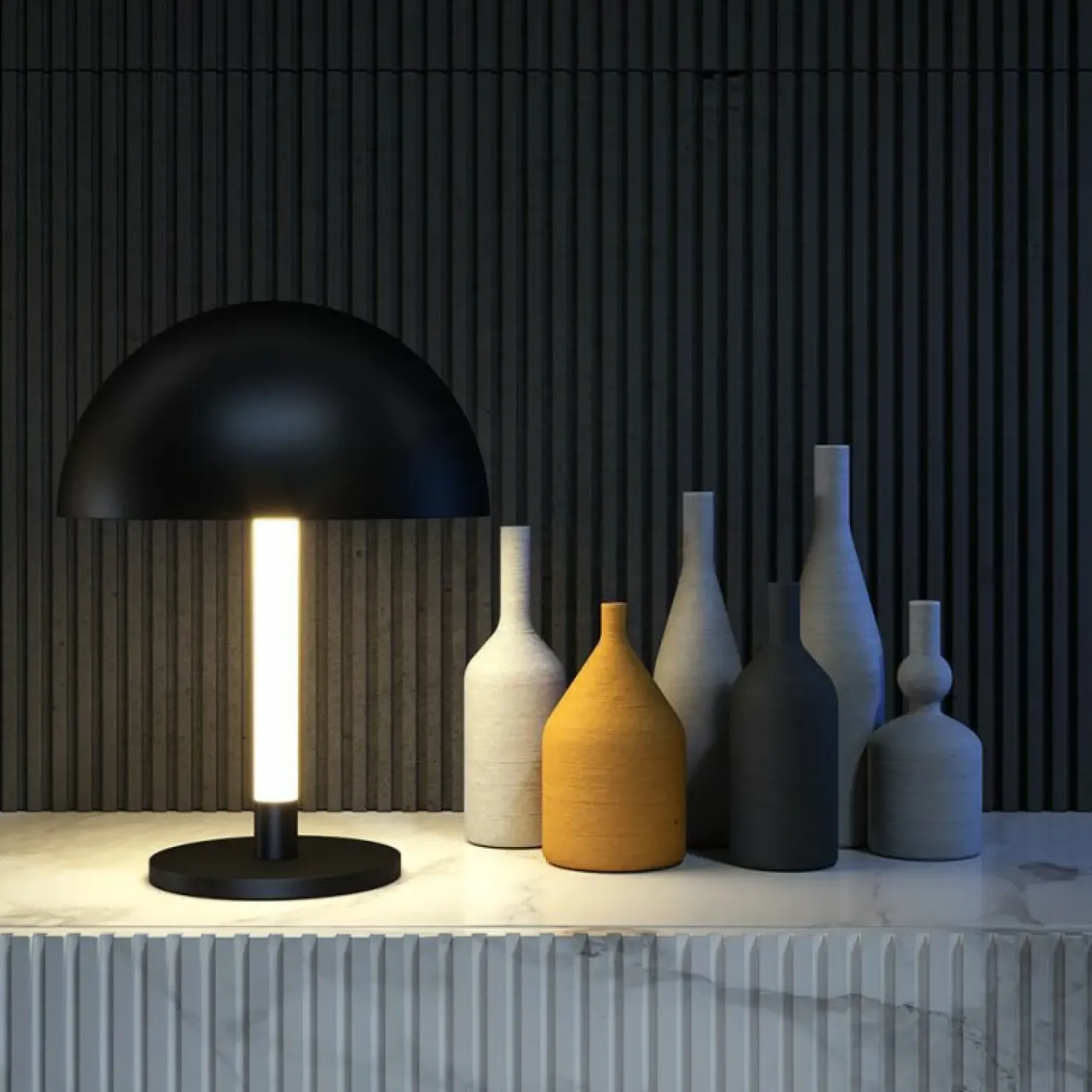 Nowoczesna lampa stołowa z kopułowym kloszem Z012TL-L8B3K z serii RAY*Sklep Kaja Clearance