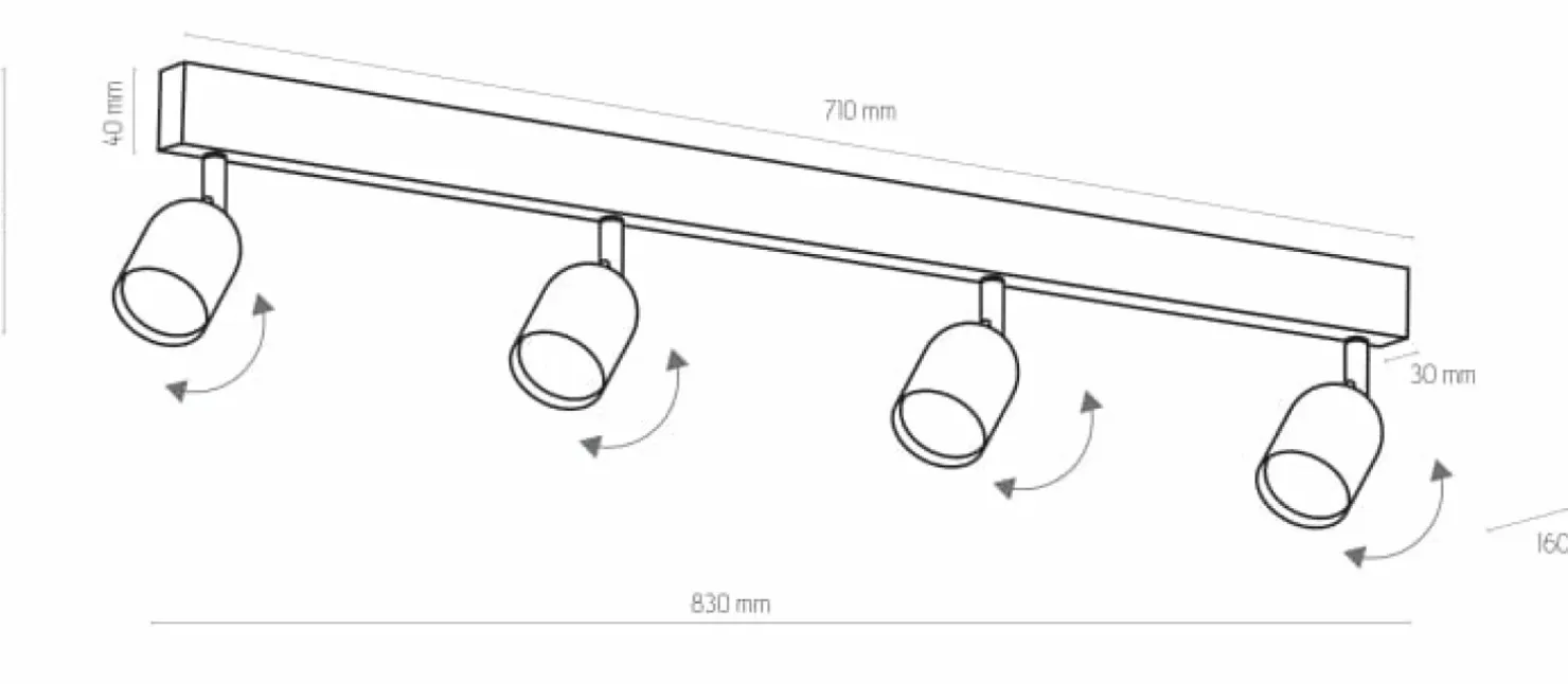 Clearance Sklep Kaja Nowoczesna lampa sufitowa w formie listwy TK 1009 TOP | Kaja
