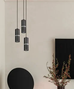 Shop Sklep Kaja Nowoczesna lampa wisząca, czarno-srebrne tuby K-5247 z serii VESTA