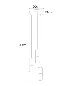 Shop Sklep Kaja Nowoczesna lampa wisząca, czarno-srebrne tuby K-5247 z serii VESTA