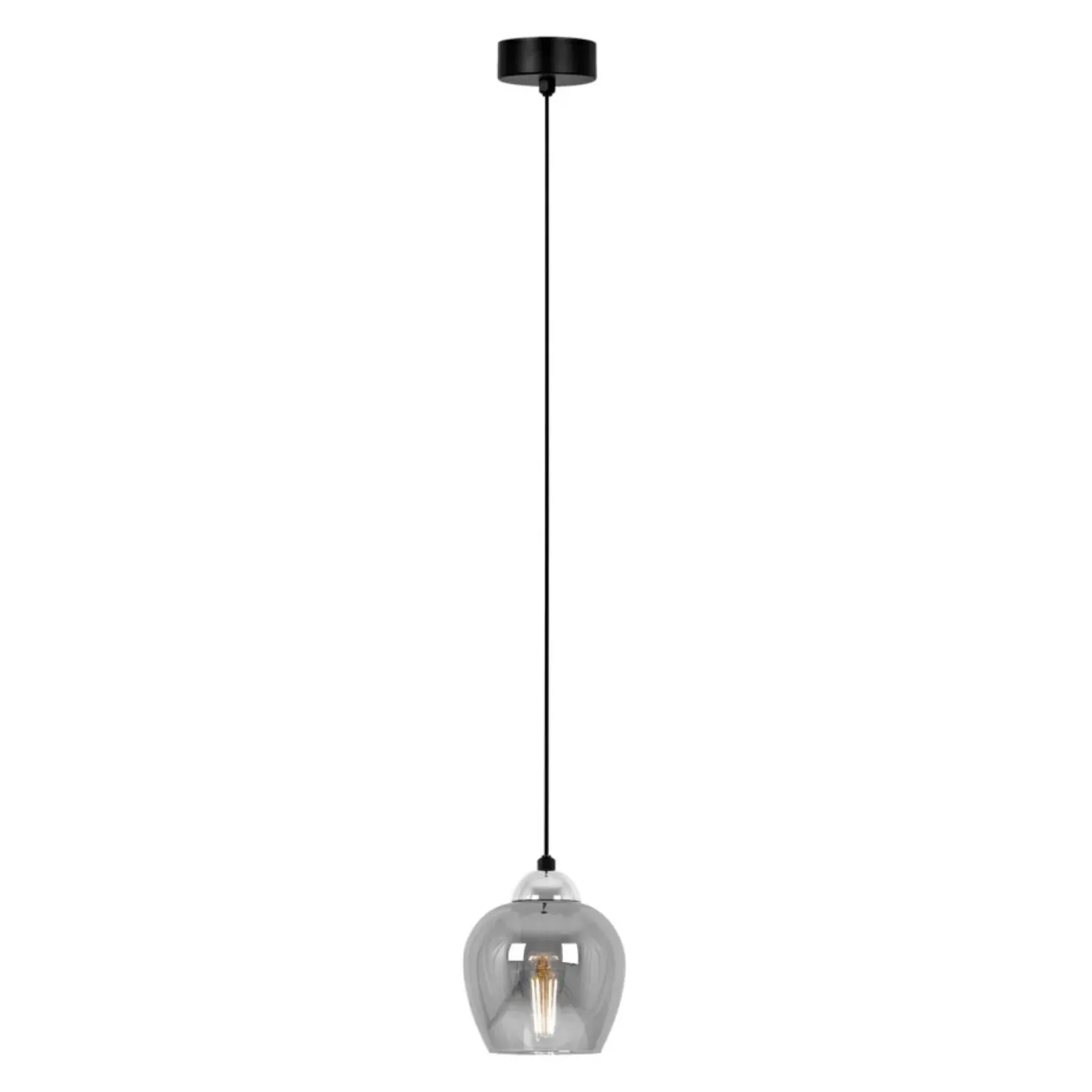 Outlet Sklep Kaja Nowoczesna lampa wisząca z grafitowym kloszem K-5610 z serii NIRA