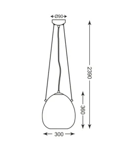 New Sklep Kaja Nowoczesna lampa wisząca z dużym kloszem P19066B-D30 MOON | Kaja