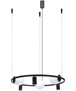 New Sklep Kaja Nowoczesna lampa wisząca z kloszami i spotami 5006 z serii ORBIT