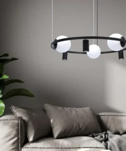New Sklep Kaja Nowoczesna lampa wisząca z kloszami i spotami 5006 z serii ORBIT