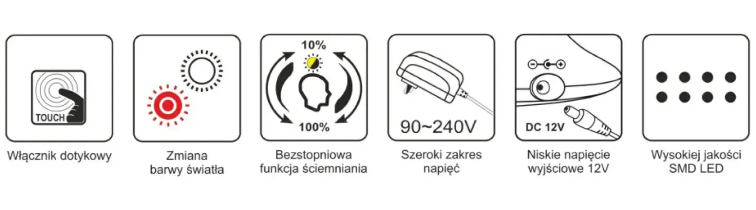 Nowoczesna lampka biurkowa LED 12W K-BL1513A z serii ERIS*Sklep Kaja New