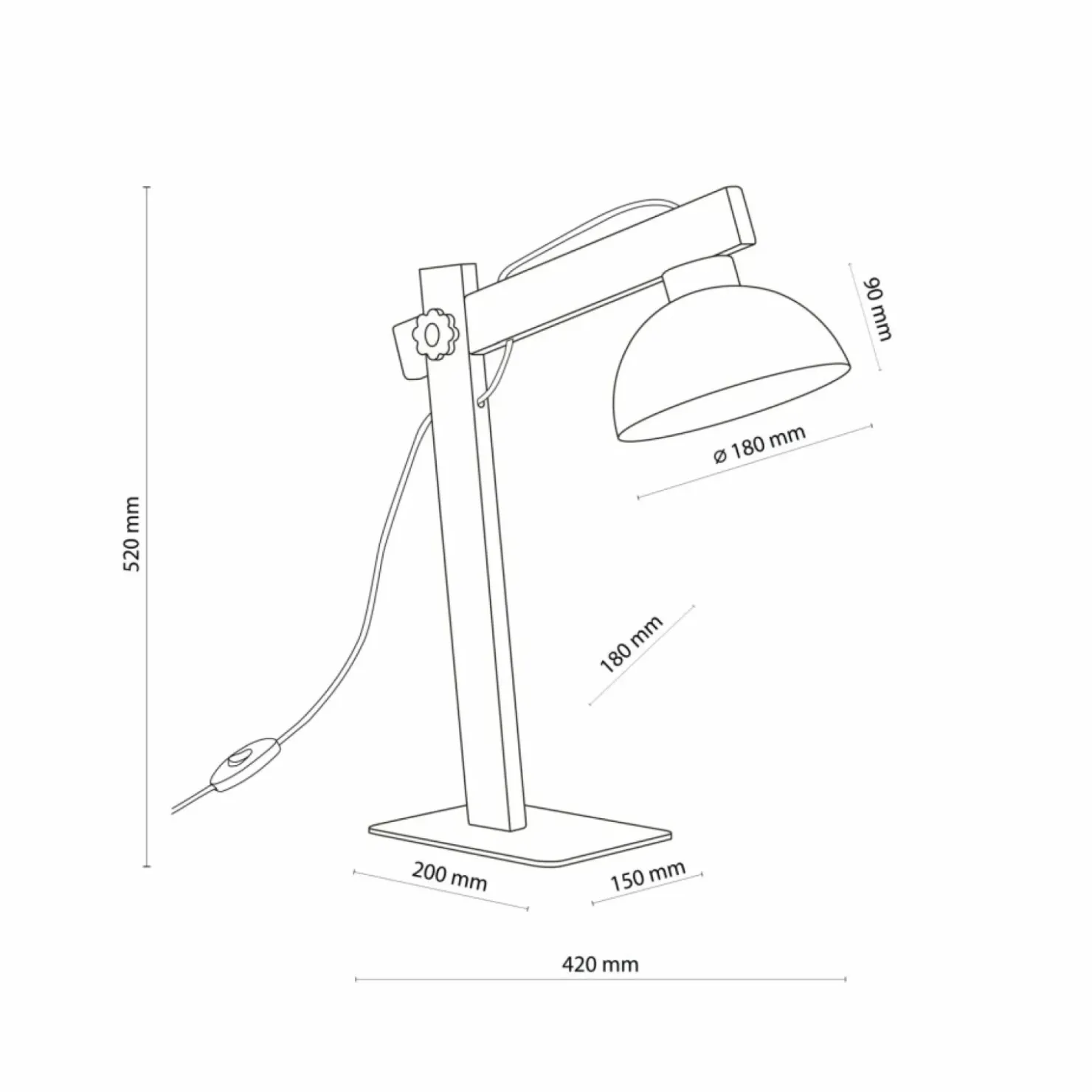 Nowoczesna lampka biurkowa, drewniane ramię TK 5346 z serii OSLO*Sklep Kaja New